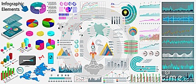 Collection business infographics elements Vector Illustration