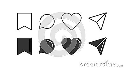 Collection buttons of Generic social media icon. Vector illustration Vector Illustration