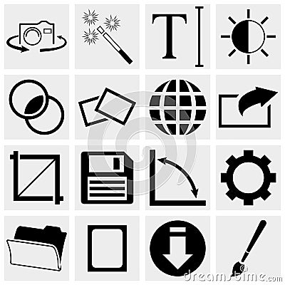 Camera Display Screen symbols and Photography vect Vector Illustration