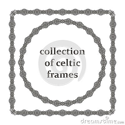 Collection of celtic frames Vector Illustration