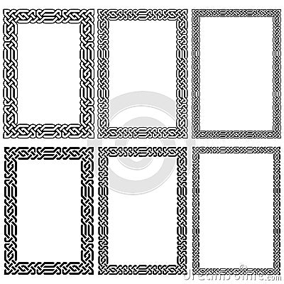 Collection of Celtic Ornament Frames Vector Illustration