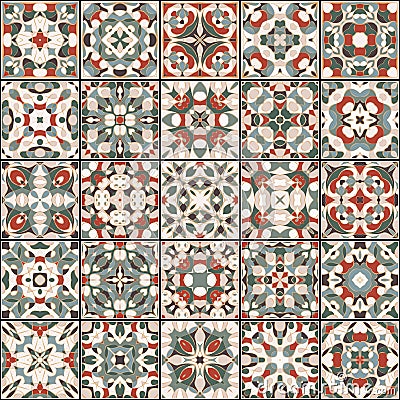 Collection of ceramic tiles Vector Illustration