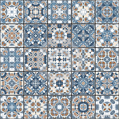 Collection of ceramic tiles Vector Illustration