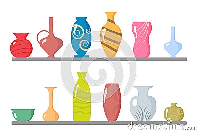 Collection ceramic vases. Stock Photo