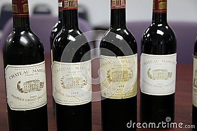 Collection of Chateau Margaux fine wine Editorial Stock Photo