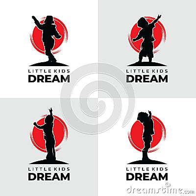 Collection of child dreams logo design Vector Illustration