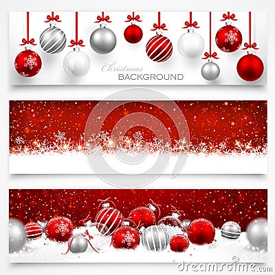 Collection of Christmas banners Vector Illustration