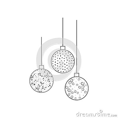 Collection of Christmas baubleicon. Element of web for mobile concept and web apps icon. Outline, thin line icon for website Stock Photo