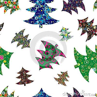 Collection Christmas Fur-tree. Vector Illustration