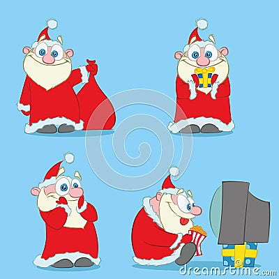 Collection of Christmas Santa Claus Vector Illustration