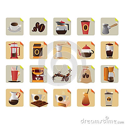 collection of coffee related objects. Vector illustration decorative design Vector Illustration