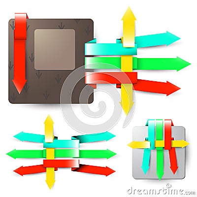 Collection of the color arrows Vector Illustration