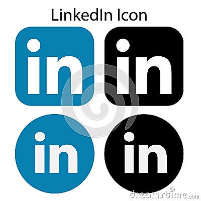 Collection of colored & black and white LinkedIn logo Editorial Stock Photo