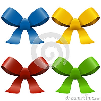 collection of colored bows Vector Illustration