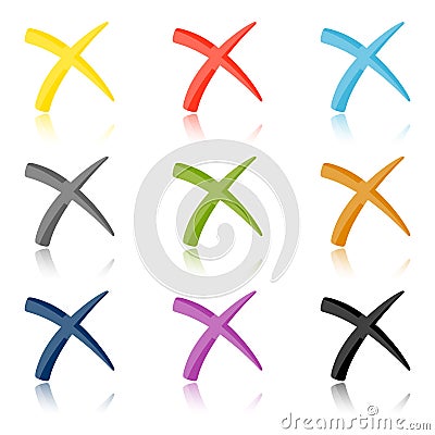 Collection of colored crosses Vector Illustration