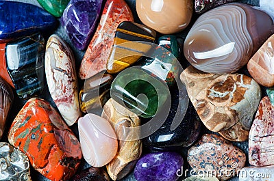 Collection of colored minerals. The texture of the stone Stock Photo