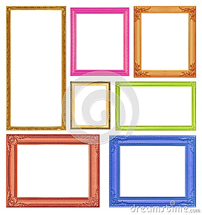 Collection colorful frames on the white background Stock Photo