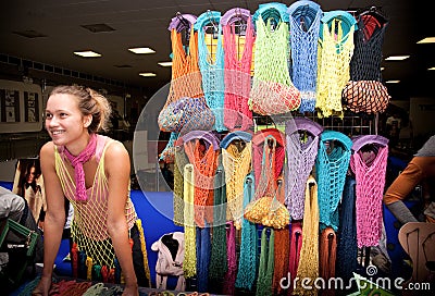 Collection of colorful Handbags Editorial Stock Photo