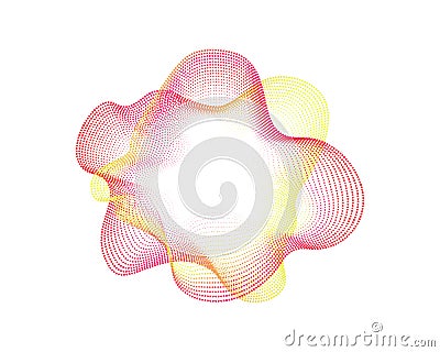 Collection of colorful neon sound dots waves. Sound curve, radio frequency spectrum lines for equalizer . Colorful Vector Illustration