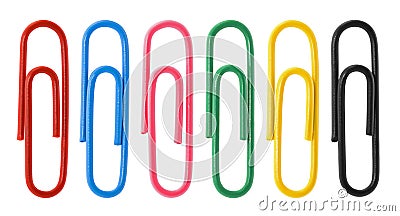 Collection of colorful paper clips Stock Photo