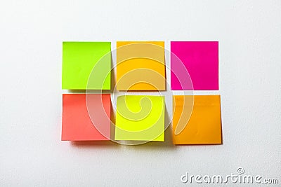 Collection of colorful post it paper note on white background Stock Photo