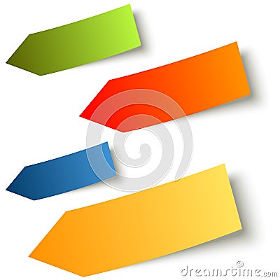 Collection - colorful sticky notes arrow Vector Illustration