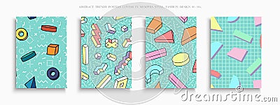 Collection of colorful trendy covers, templates, posters, placards, brochures, banners, flyers and etc. Abstract Vector Illustration