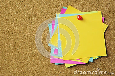 Collection of colorful variety post it. paper note reminder sticky notes Stock Photo