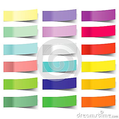 Collection of colorful vector sticky notes Vector Illustration