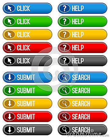 Click Help Submit Search Buttons Vector Illustration