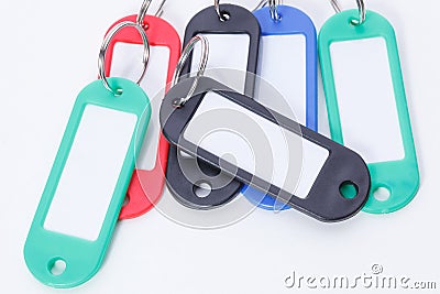 Collection of a colourful key fobs. Stock Photo