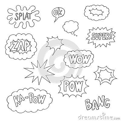 Collection of Comic Style speach bubbles Vector Illustration