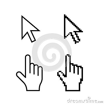 collection of computer pointer and cursor sign in flat style Stock Photo