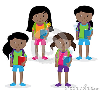 Collection of Cute and Diverse Vector Format Female Students or Graduates Vector Illustration