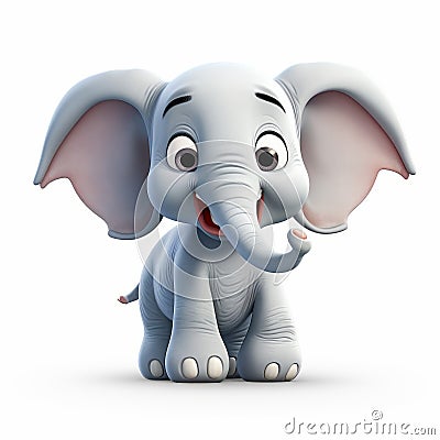 Playful Cartoon Elephant In 8k Resolution Stock Photo