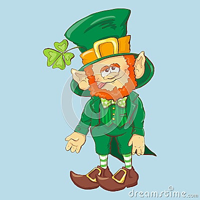Collection of Leprechaun for Saint Patricks design. Cartoon Illustration