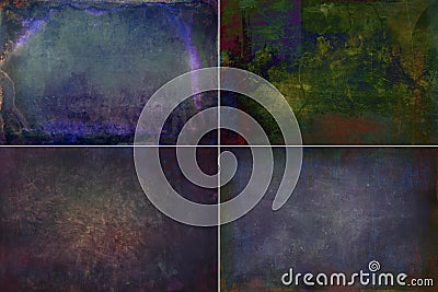 Collection dark colored grunge textures backgrounds Stock Photo