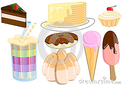 Candy.A collection of favorite sweets. Vector Illustration