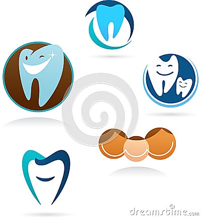 Collection of dental clinic icons Vector Illustration