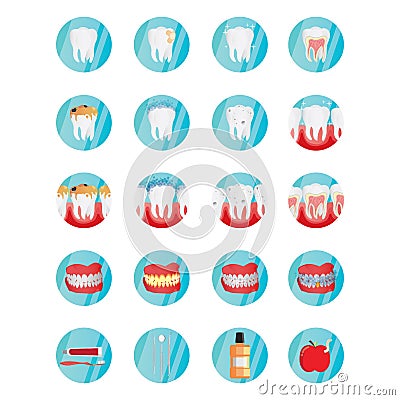 collection of dental icons. Vector illustration decorative design Vector Illustration