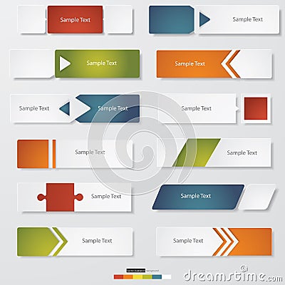 Collection of Design clean number banners template Vector Illustration