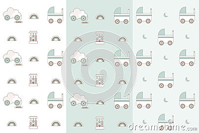 Collection of design elements for baby, kids, and children Vector Illustration