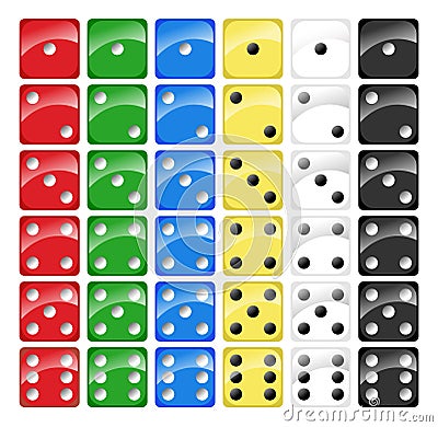 Collection of Dices Vector Illustration