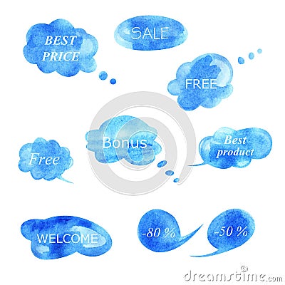 Collection of different bubbles for speech. Cartoon Illustration