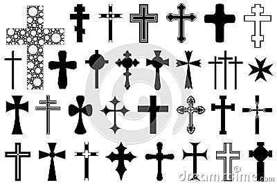 Collection of different crosses Vector Illustration