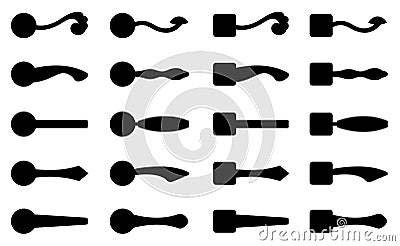 Collection of different door knobs Vector Illustration