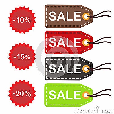 Collection of discount badges, Super sale, big sale on flat designe Stock Photo