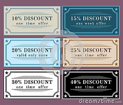 Collection discount labels Vector Illustration