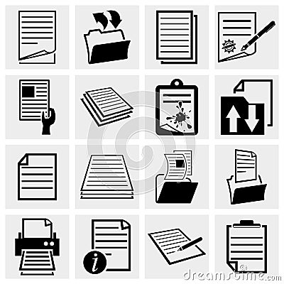 Document icons , paper and file icon set Vector Illustration