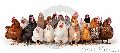 Collection of domestic animals isolated on white background with copy space for text placement Stock Photo